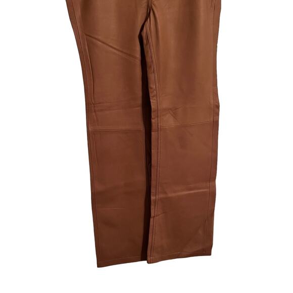Revolve Leather Pants Camila Coelho Button Crop Camel Size M New Retail $358 - Picture 4 of 8